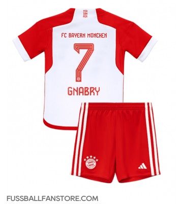 Bayern Munich Serge Gnabry #7 Replik Heimtrikot Kinder 2023-24 Kurzarm (+ Kurze Hosen)